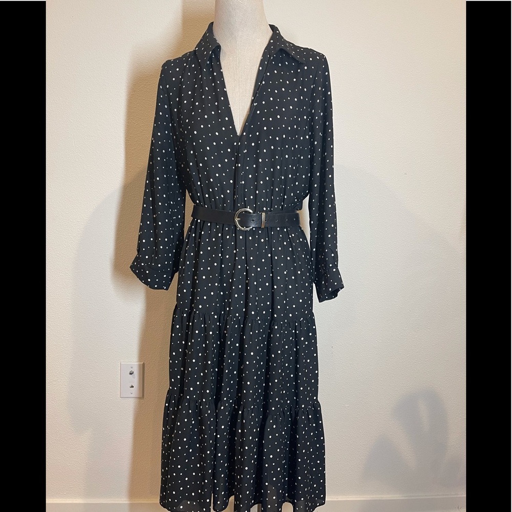 MIDI Black Polka dots Dress